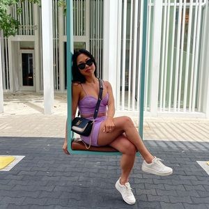 Zara crop top skirt set